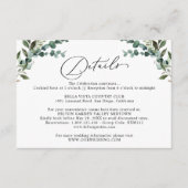 Rustic Eucalyptus Greenery Wedding Details  エンクロージャーカード (正面)