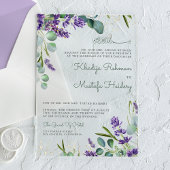 Rustic Eucalyptus Lavender Floral Islamic Wedding アクリル招待状