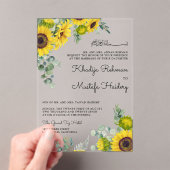 Rustic Eucalyptus Sunflower Islamic Muslim Wedding アクリル招待状 (インサイチュ (ポータブル))