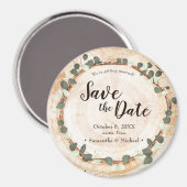 Rustic Eucalyptus Wood Slice wedding magnet マグネット (正面/裏面)