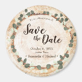Rustic Eucalyptus Wood Slice wedding magnet マグネット (正面)