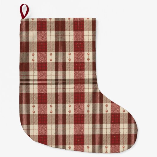 Rustic Evergreen & Cranberry Pet Stocking ラージクリスマスストッキング (正面)