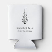 Rustic Evergreen Tree Casual Boho Wedding  缶クーラー (裏面)