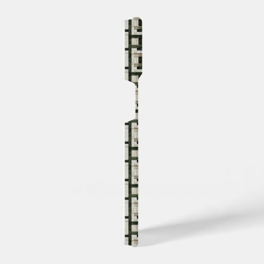 Rustic Evergreen Wood Pattern Nature Aesthetic Pho iPhoneケース (右側面)