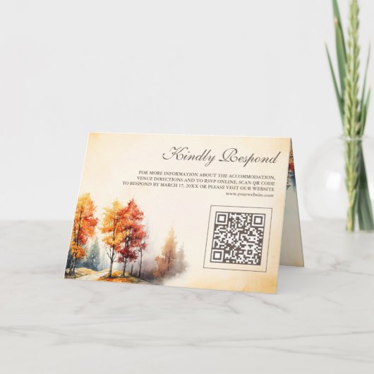 Rustic Fairytale Castle QR Code Story Book Wedding 招待状 (裏面)