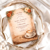 Rustic Fall A Baby Is Brewing 招待状