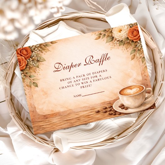 Rustic Fall A Baby Is Brewing Diapper Raffle エンクロージャーカード