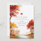Rustic Fall Autumn Landscape Wedding Invitation 招待状 (正面)