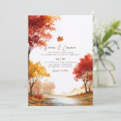 Rustic Fall Autumn Landscape Wedding Invitation 招待状 (スタンド正面)