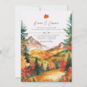 Rustic Fall Autumn Landscape Wedding Invitation 招待状 (正面)