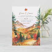 Rustic Fall Autumn Landscape Wedding Invitation 招待状 (スタンド正面)