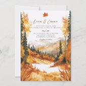 Rustic Fall Autumn Landscape Wedding Invitation 招待状 (正面)