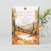 Rustic Fall Autumn Landscape Wedding Invitation 招待状 (スタンド正面)