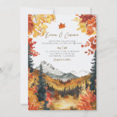 Rustic Fall Autumn Landscape Wedding Invitation 招待状 (正面)