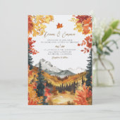 Rustic Fall Autumn Landscape Wedding Invitation 招待状 (スタンド正面)