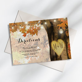 Rustic Fall Autumn Tree Lights ウェディング案内状 エンクロージャーカード