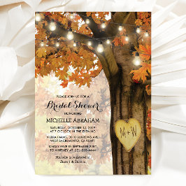 Rustic Fall Autumn Tree Lights ブライダルシャワー 招待状