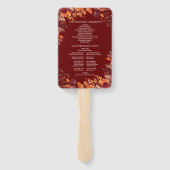 Rustic Fall Autumnal Burgundy Wedding Program ハンドファン (裏面)