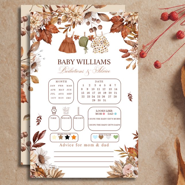 Rustic Fall Baby Predictions & Advice Shower Game  (クリエイターアップロード済み)