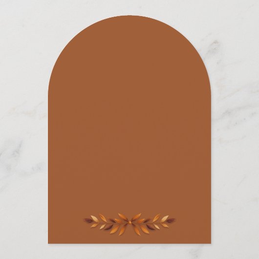 Rustic Fall Burnt Sienna Beige Floral Wedding 招待状 (裏面)