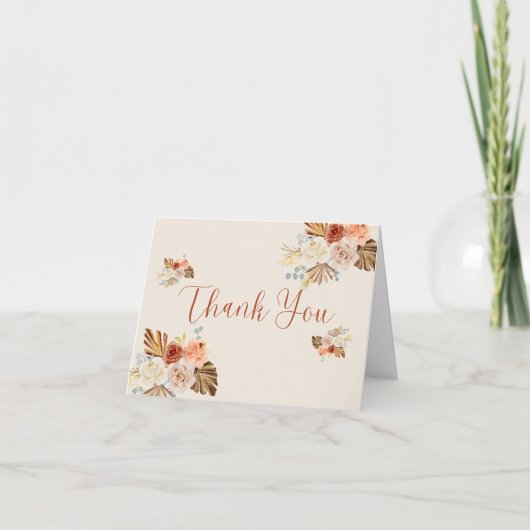 Rustic Fall Elegant Terracotta  サンキューカード (正面)