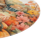 RUSTIC FALL FARMHOUSE WITH AUTUMN PUMPKINS カッティングボード (角)