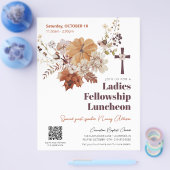 Rustic Fall Floral Church Ladies Luncheon Flyer チラシ (シングル)