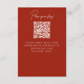 Rustic Fall Floral Modern QR Code Wedding Details エンクロージャーカード (裏面)
