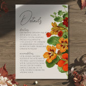 Rustic Fall Floral Modern QR Code Wedding Details エンクロージャーカード