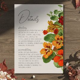 Rustic Fall Floral Modern QR Code Wedding Details エンクロージャーカード