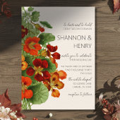 Rustic Fall Floral Modern Wedding Invitation 招待状