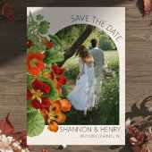 Rustic Fall Floral Modern Wedding Save the Date 招待状