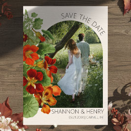 Rustic Fall Floral Modern Wedding Save the Date 招待状