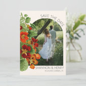 Rustic Fall Floral Modern Wedding Save the Date 招待状 (スタンド正面)