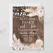 Rustic Fall Floral Nothing Fancy Just Love Wedding 招待状 (正面)
