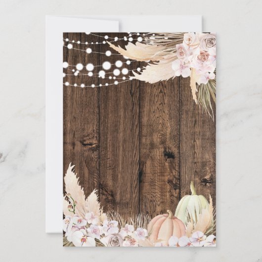 Rustic Fall Floral Nothing Fancy Just Love Wedding 招待状 (裏面)
