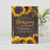 Rustic fall floral pumpkin Thanksgiving dinner 招待状 (スタンド正面)