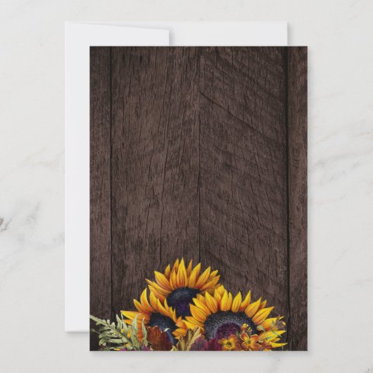 Rustic fall floral pumpkin Thanksgiving dinner 招待状 (裏面)