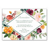 Rustic Fall Flowers Sage Green Accommodation Cards テーブルナンバー (正面)