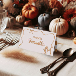 Rustic Fall Friendsgiving Dinner Table Place Cards プレイスカード