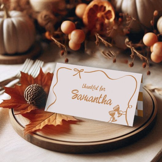 Rustic Fall Friendsgiving Dinner Table Place Cards プレイスカード