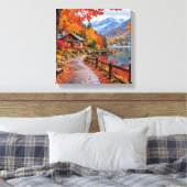 Rustic Fall Hideaway キャンバスプリント (インサイチュ (寝室))