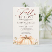 Rustic Fall in Love パンプキンQRコード ブライダルシャワー 招待状 (スタンド正面)