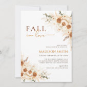 Rustic Fall in Love Bridal Shower Boho Terracotta 招待状 (正面)