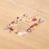 Rustic Fall in Love Fall Bridal Shower アクリル招待状 (レイダウン)