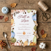 Rustic Fall in Love Pumpkin テラコッタ ベビーシャワー 招待状