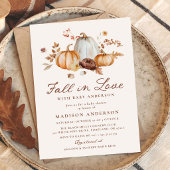 Rustic Fall in Love Pumpkin ベビーシャワー 招待状