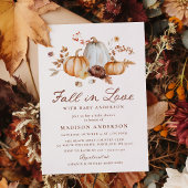 Rustic Fall in Love Pumpkin ベビーシャワー 招待状