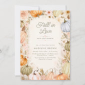 Rustic Fall in Love Pumpkin 秋のベビーシャワー 招待状 (正面)