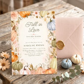 Rustic Fall in Love Pumpkin 秋のベビーシャワー 招待状